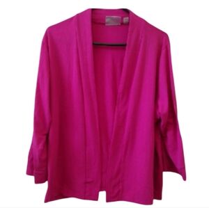 Vintage Vtg Y2K Avenue Pink Open Front 3/4 Sleeve Lightweight Cardigan Size …